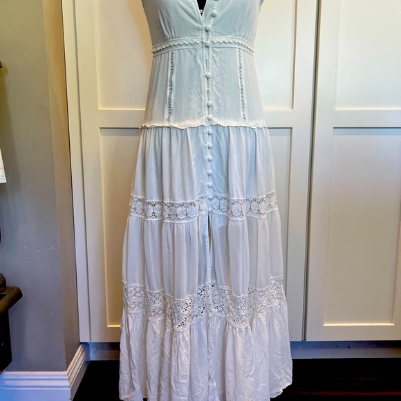 Chicwish Dresses & Skirts - Chicwish White Lace Button-Down Maxi Dress